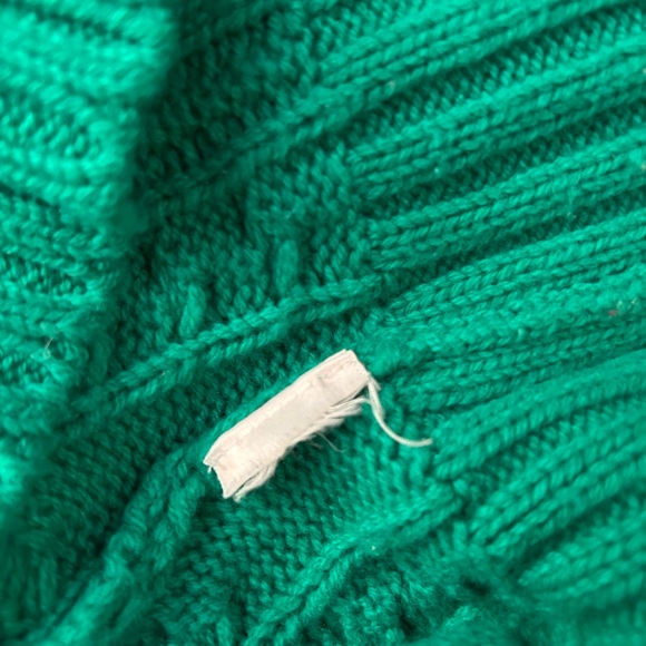 J CREW Cable-Knit Cardigan Sweater Green Lambswool Blend S - Picture 8 of 14